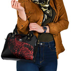 New Zealand Lawn Bowls Shoulder Handbag Red Maori Warrior Tribal Silver Fern - Aussie Hoodie