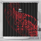 New Zealand Lawn Bowls Shower Curtain Red Maori Warrior Tribal Silver Fern - Aussie Hoodie