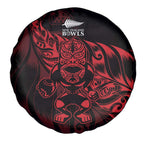 New Zealand Lawn Bowls Spare Tire Cover Red Maori Warrior Tribal Silver Fern - Aussie Hoodie