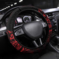 New Zealand Lawn Bowls Steering Wheel Cover Red Maori Warrior Tribal Silver Fern - Aussie Hoodie