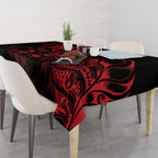 New Zealand Lawn Bowls Tablecloth Red Maori Warrior Tribal Silver Fern - Aussie Hoodie