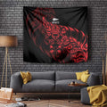 New Zealand Lawn Bowls Tapestry Red Maori Warrior Tribal Silver Fern - Aussie Hoodie