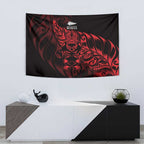 New Zealand Lawn Bowls Tapestry Red Maori Warrior Tribal Silver Fern - Aussie Hoodie