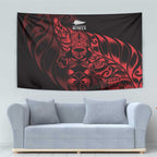 New Zealand Lawn Bowls Tapestry Red Maori Warrior Tribal Silver Fern - Aussie Hoodie