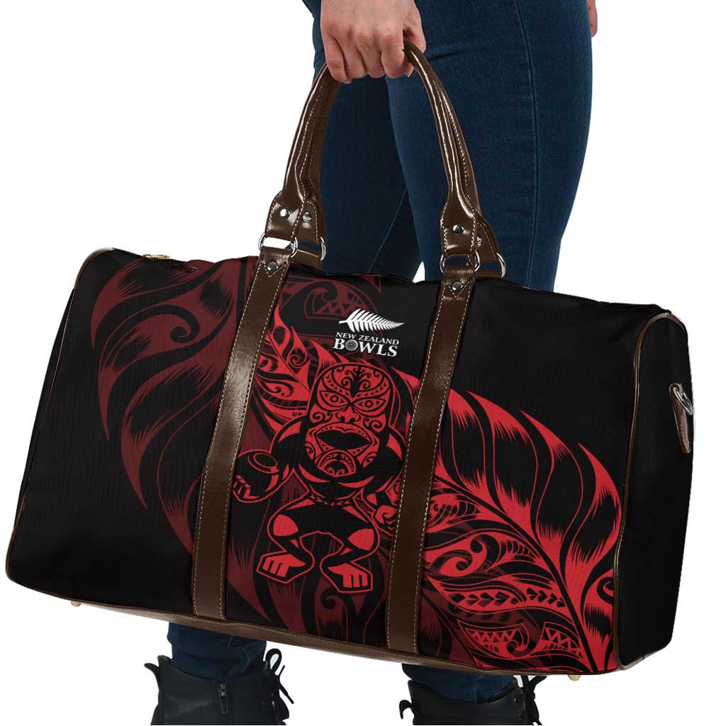 New Zealand Lawn Bowls Travel Bag Red Maori Warrior Tribal Silver Fern - Aussie Hoodie