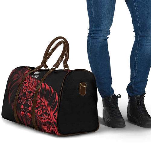 New Zealand Lawn Bowls Travel Bag Red Maori Warrior Tribal Silver Fern - Aussie Hoodie