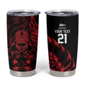New Zealand Lawn Bowls Custom Tumbler Cup Red Maori Warrior Tribal Silver Fern - Aussie Hoodie