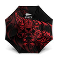 New Zealand Lawn Bowls Umbrella Red Maori Warrior Tribal Silver Fern - Aussie Hoodie