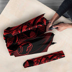 New Zealand Lawn Bowls Umbrella Red Maori Warrior Tribal Silver Fern - Aussie Hoodie