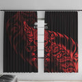 New Zealand Lawn Bowls Window Curtain Red Maori Warrior Tribal Silver Fern - Aussie Hoodie