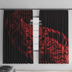New Zealand Lawn Bowls Window Curtain Red Maori Warrior Tribal Silver Fern - Aussie Hoodie