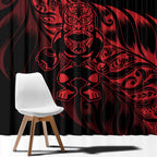 New Zealand Lawn Bowls Window Curtain Red Maori Warrior Tribal Silver Fern - Aussie Hoodie