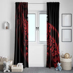 New Zealand Lawn Bowls Window Curtain Red Maori Warrior Tribal Silver Fern - Aussie Hoodie