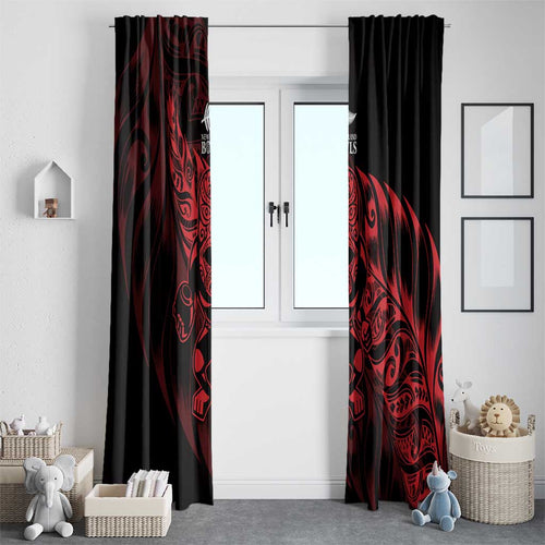 New Zealand Lawn Bowls Window Curtain Red Maori Warrior Tribal Silver Fern - Aussie Hoodie