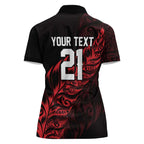 New Zealand Lawn Bowls Custom Women Polo Shirt Red Maori Warrior Tribal Silver Fern - Aussie Hoodie
