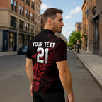New Zealand Lawn Bowls Custom Zipper Polo Shirt Red Maori Warrior Tribal Silver Fern - Aussie Hoodie