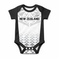 World Football 2026 New Zealand Custom Baby Onesie All White Fern Maori Tribal
