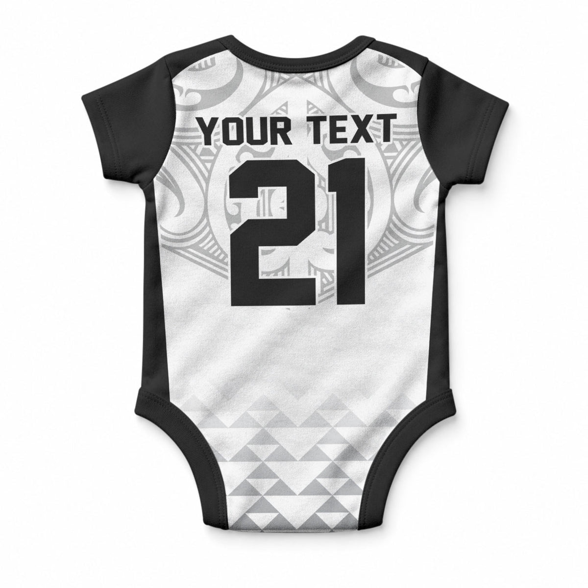 World Football 2026 New Zealand Custom Baby Onesie All White Fern Maori Tribal