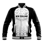 World Football 2026 New Zealand Custom Baseball Jacket All White Fern Maori Tribal - Aussie Hoodie