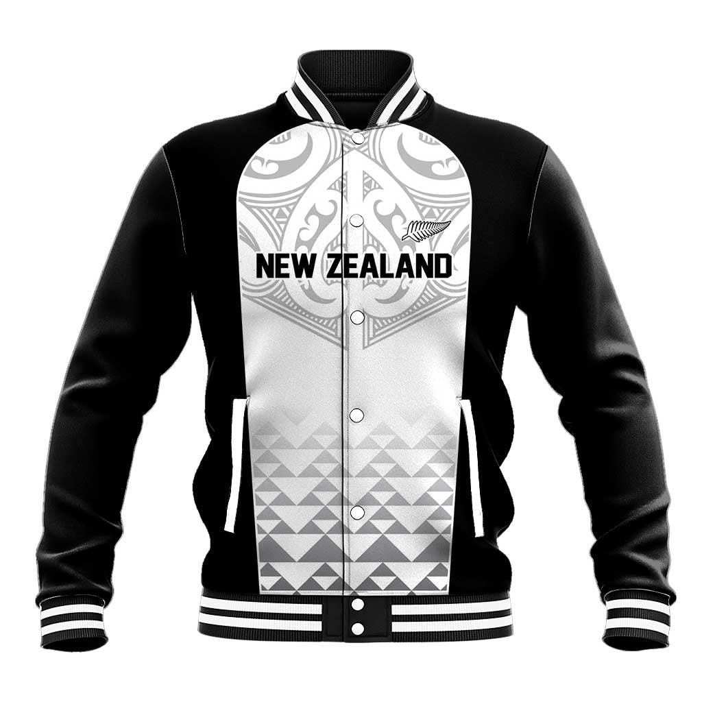 World Football 2026 New Zealand Custom Baseball Jacket All White Fern Maori Tribal - Aussie Hoodie