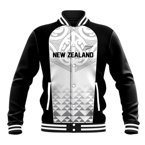 World Football 2026 New Zealand Custom Baseball Jacket All White Fern Maori Tribal - Aussie Hoodie
