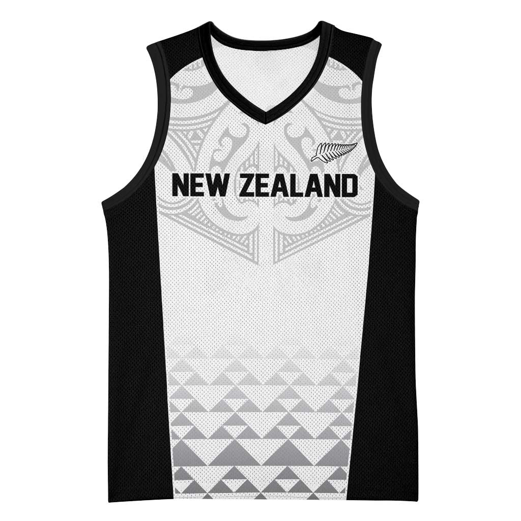 World Football 2026 New Zealand Custom Basketball Jersey All White Fern Maori Tribal - Aussie Hoodie