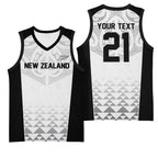 World Football 2026 New Zealand Custom Basketball Jersey All White Fern Maori Tribal - Aussie Hoodie