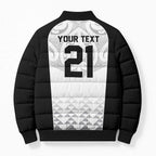 World Football 2026 New Zealand Custom Bomber Puffer Jacket All White Fern Maori Tribal - Aussie Hoodie