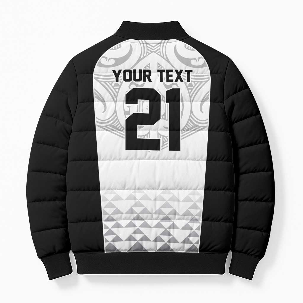 World Football 2026 New Zealand Custom Bomber Puffer Jacket All White Fern Maori Tribal - Aussie Hoodie