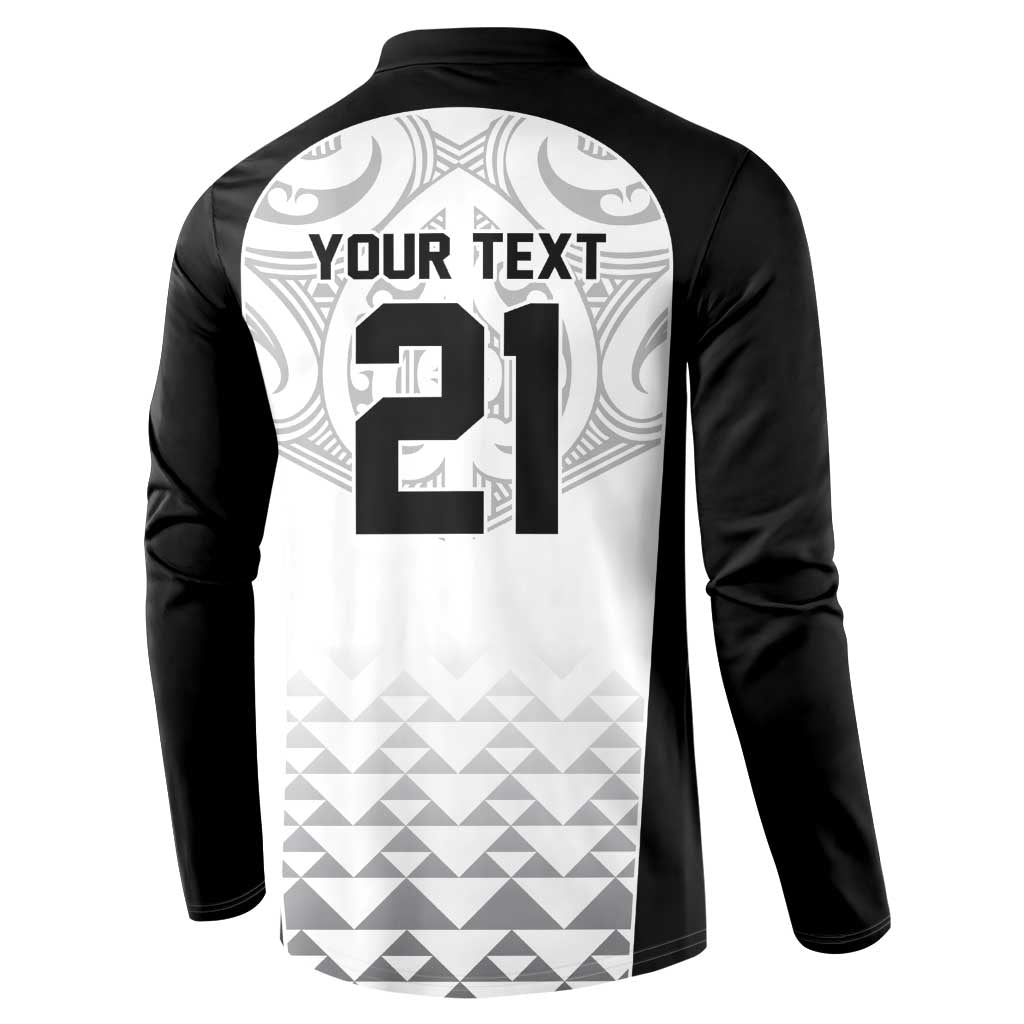 World Football 2026 New Zealand Custom Button Sweatshirt All White Fern Maori Tribal - Aussie Hoodie