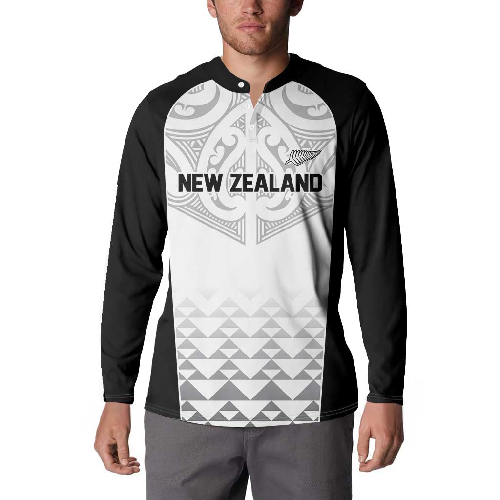 World Football 2026 New Zealand Custom Button Sweatshirt All White Fern Maori Tribal - Aussie Hoodie