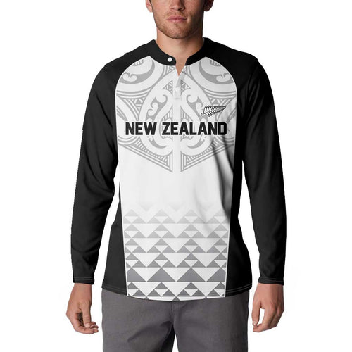 World Football 2026 New Zealand Custom Button Sweatshirt All White Fern Maori Tribal - Aussie Hoodie