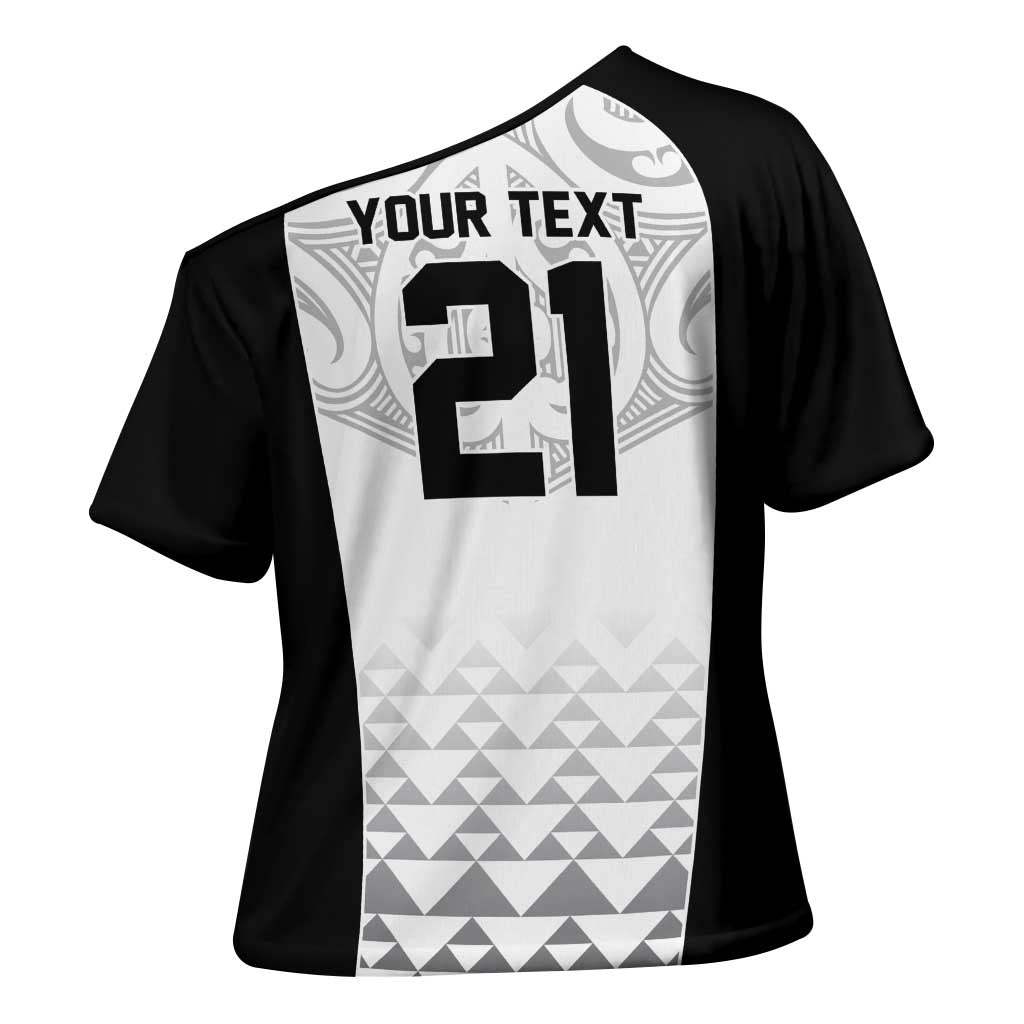 World Football 2026 New Zealand Custom Cross Shoulder Shirt All White Fern Maori Tribal - Aussie Hoodie