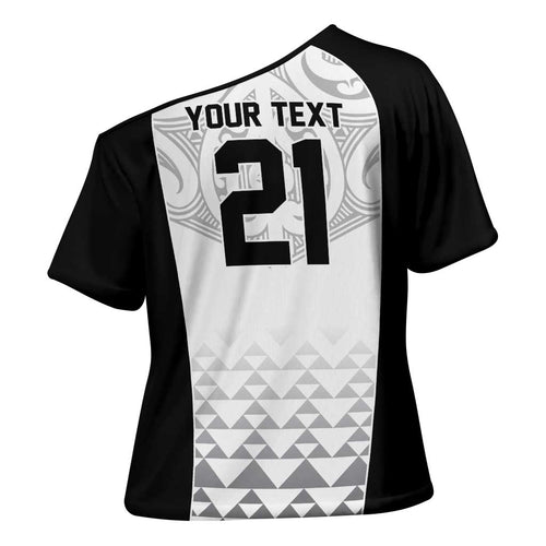 World Football 2026 New Zealand Custom Cross Shoulder Shirt All White Fern Maori Tribal - Aussie Hoodie