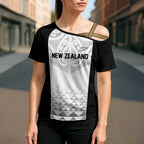 World Football 2026 New Zealand Custom Cross Shoulder Shirt All White Fern Maori Tribal - Aussie Hoodie
