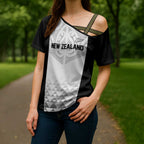 World Football 2026 New Zealand Custom Cross Shoulder Shirt All White Fern Maori Tribal - Aussie Hoodie