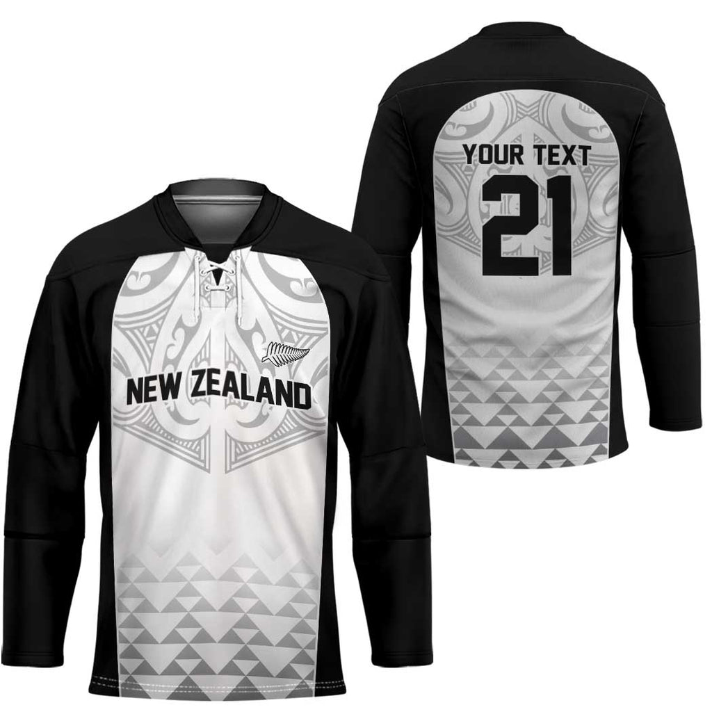 World Football 2026 New Zealand Custom Hockey Jersey All White Fern Maori Tribal - Aussie Hoodie