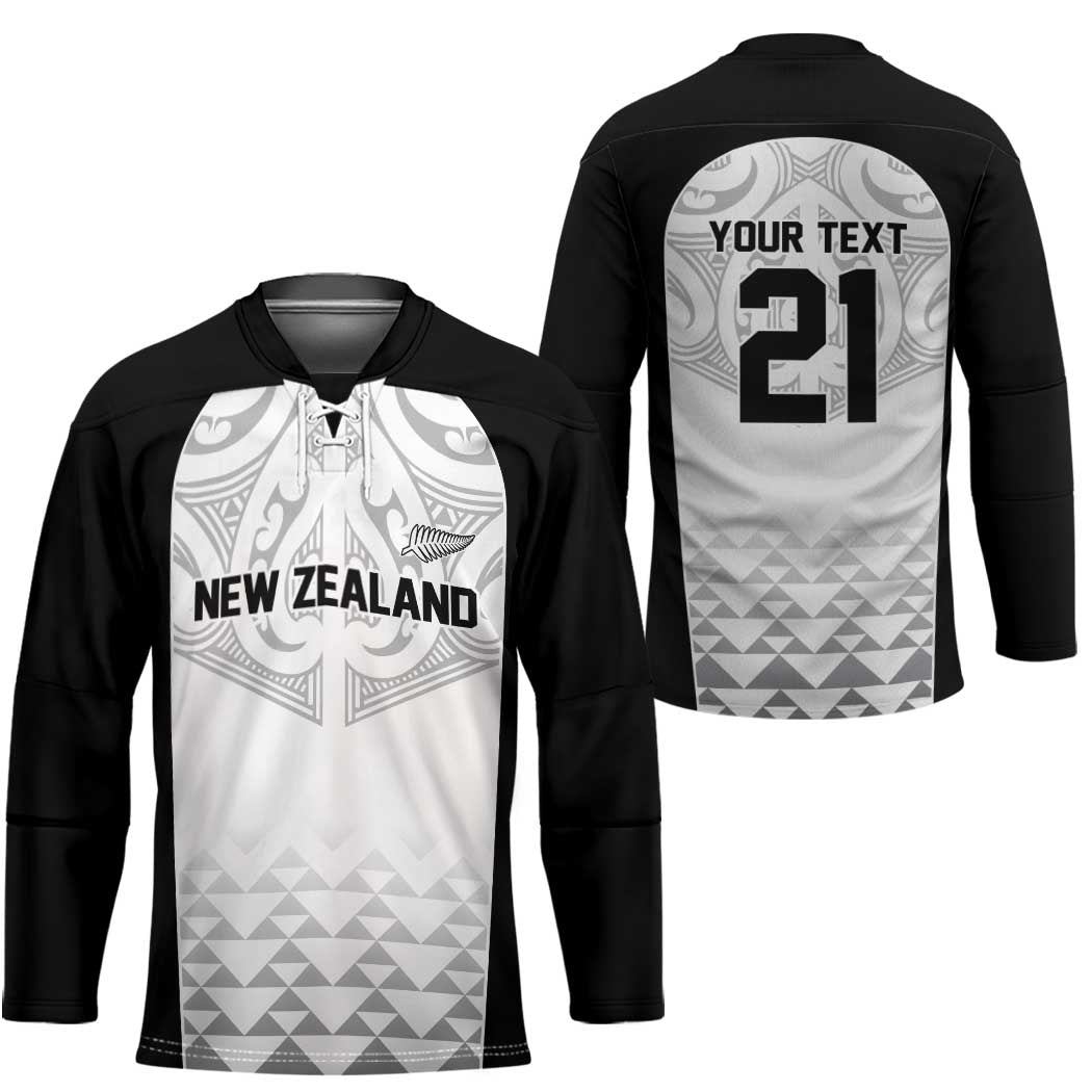 World Football 2026 New Zealand Custom Hockey Jersey All White Fern Maori Tribal - Aussie Hoodie