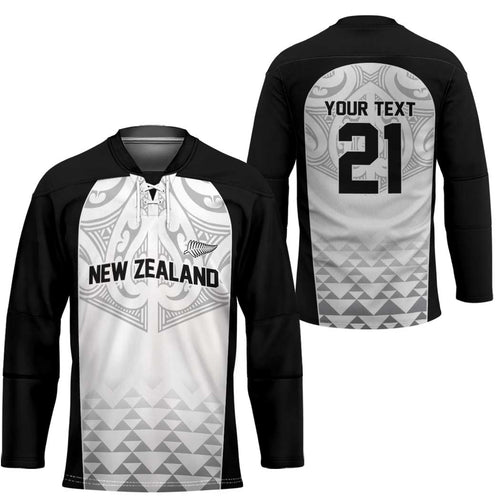 World Football 2026 New Zealand Custom Hockey Jersey All White Fern Maori Tribal - Aussie Hoodie