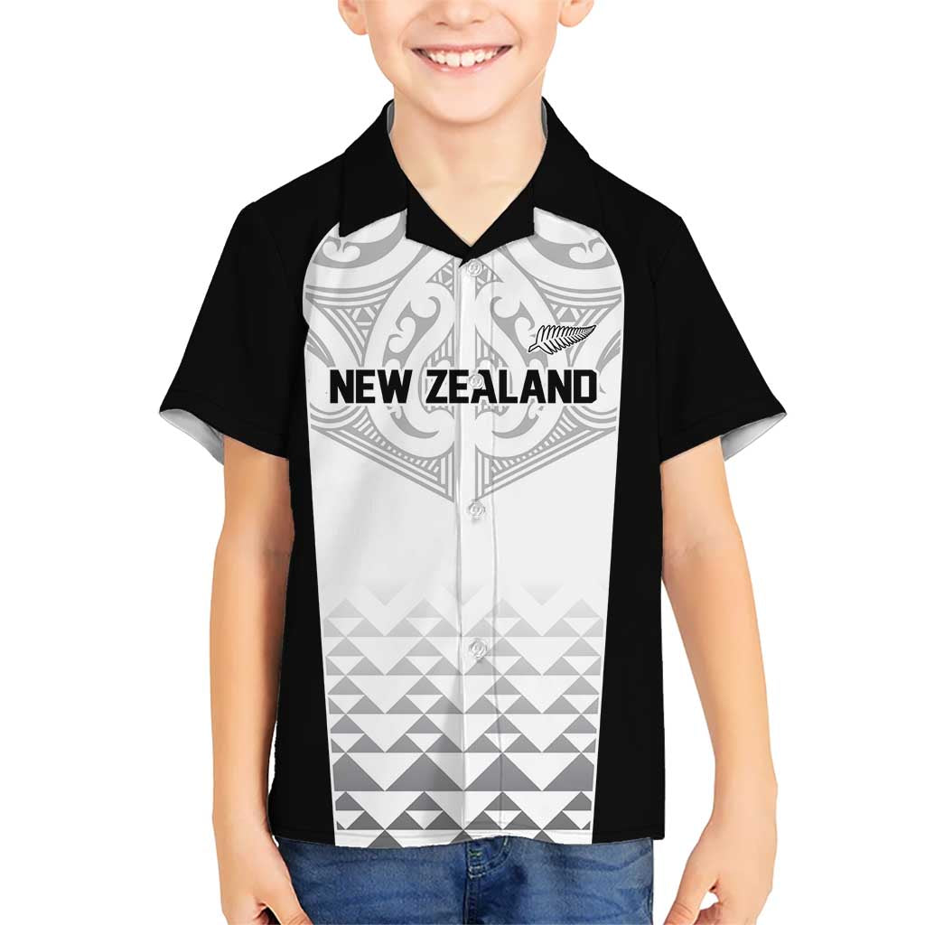 World Football 2026 New Zealand Custom Kid Hawaiian Shirt All White Fern Maori Tribal - Aussie Hoodie