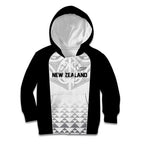 World Football 2026 New Zealand Custom Kid Hoodie All White Fern Maori Tribal - Aussie Hoodie