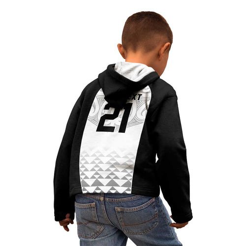World Football 2026 New Zealand Custom Kid Hoodie All White Fern Maori Tribal - Aussie Hoodie