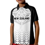 World Football 2026 New Zealand Custom Kid Polo Shirt All White Fern Maori Tribal - Aussie Hoodie