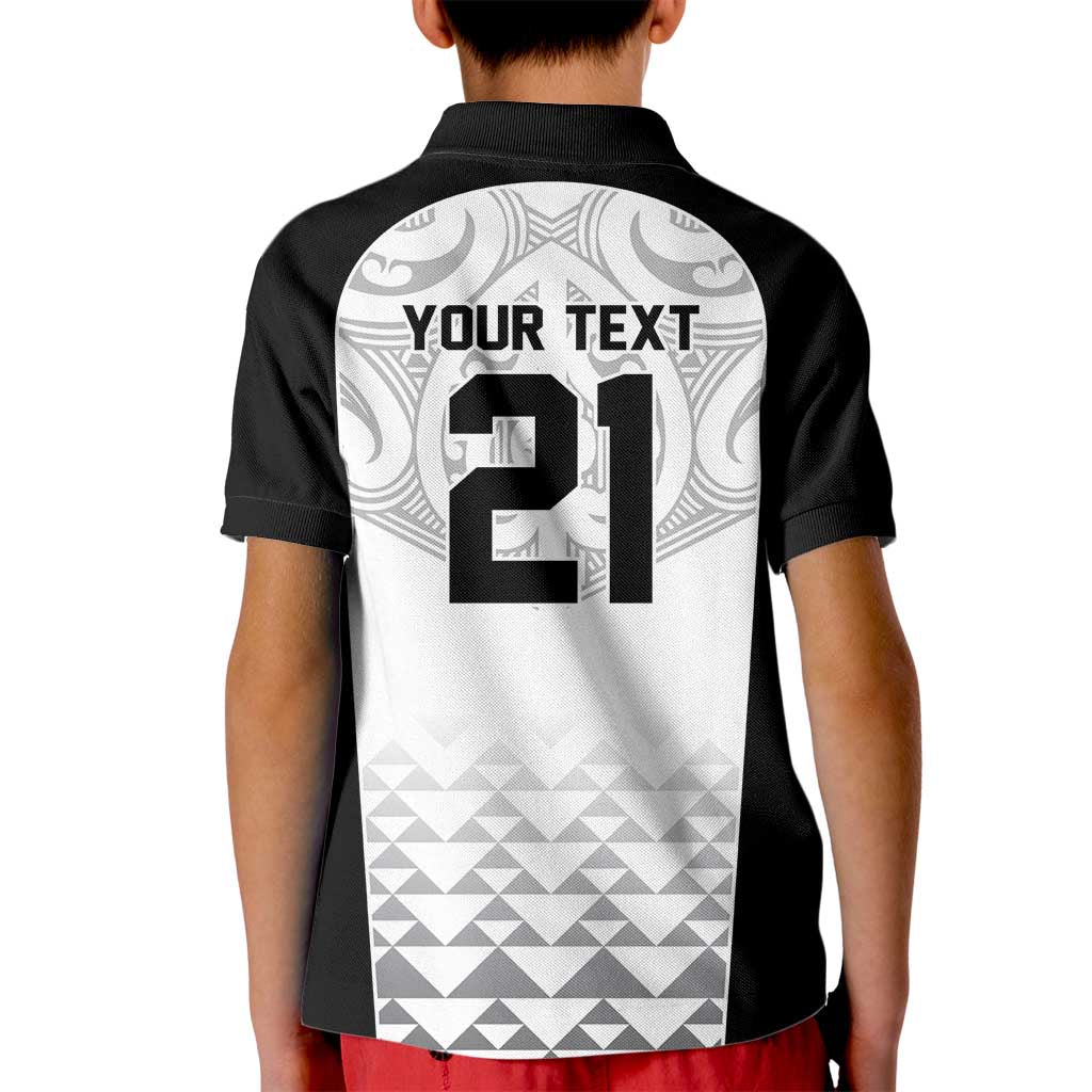 World Football 2026 New Zealand Custom Kid Polo Shirt All White Fern Maori Tribal - Aussie Hoodie