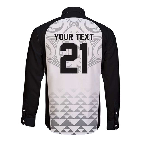 World Football 2026 New Zealand Custom Long Sleeve Button Shirt All White Fern Maori Tribal - Aussie Hoodie