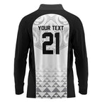 World Football 2026 New Zealand Custom Long Sleeve Polo Shirt All White Fern Maori Tribal - Aussie Hoodie