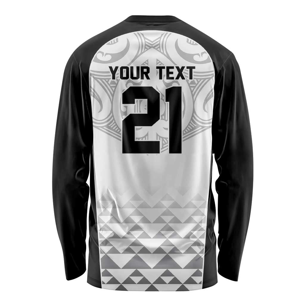 World Football 2026 New Zealand Custom Long Sleeve Shirt All White Fern Maori Tribal - Aussie Hoodie