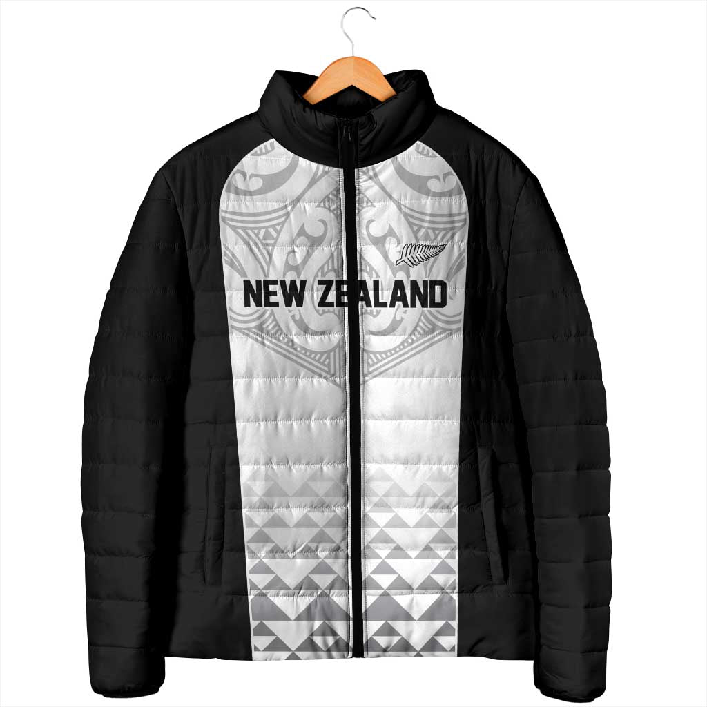 World Football 2026 New Zealand Custom Padded Jacket All White Fern Maori Tribal - Aussie Hoodie