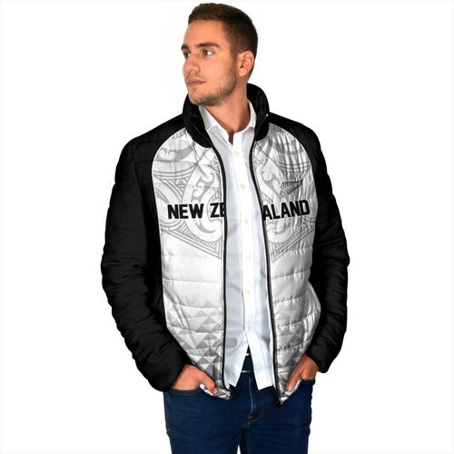 World Football 2026 New Zealand Custom Padded Jacket All White Fern Maori Tribal - Aussie Hoodie