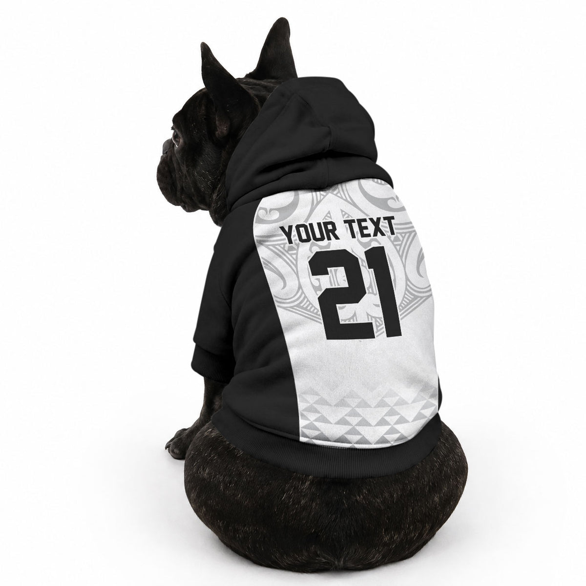 World Football 2026 New Zealand Custom Pet Hoodie All White Fern Maori Tribal